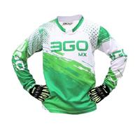 3GO Kids Off Road Jersey - Kids Motocross Shirts for Mx Clothing Quad ATV, Enduro Kart Trials, MTB BMX Dirt Bike Cub Motorbike Top (UK, Age, 3 Years, 4 Years, Regular, Green) - Green - 3-4 Years