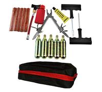 3GO MOTORBIKE TUBELESS TYRE PUNTRURE REPAIR TOOL KIT Emergency Motorcycle Scooter Car Van ATV Tubeless Tire Fixing Toll with 5 Strips