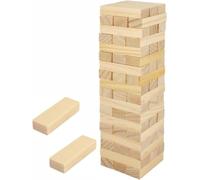 3HA HAHAHA RETRO WOODEN STACKING TOWER GAME - 54 PIECE TUMBLING BLOCK FAMILY PARTY GAME FOR KIDS TEENS AND ADULTS - CLASSIC TABLETOP SKILL TOY