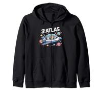 3I Atlas Funny Alien Cat space humor Zip Hoodie