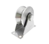 3in 304 Stainless Steel Sliding Gate Wheels V Groove Track Roller Heavy Duty Pulley Smooth Rolling Double Bearing Plate Caster V-Shaped Bracket Roller for V Track Rail, Rolling Driveway Gate