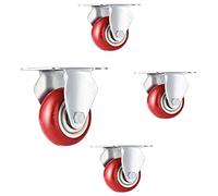 3in, 4in, 5in,Heavy duty casters,Industrial fixed wheel,Rubber casters with mounting plates,red,Bearing capacity is 800 pounds (3in)
