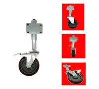 3in/4in/5in Spring-Loaded door wheel/Silent furniture rubber wheel with brake/Swivel Stem casters 450lb 1 pack (Casters With Brake 3in)