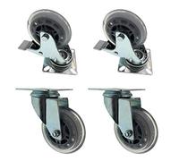 3in Office Chair Caster Computer Chair Wheels Rubber Heavy Duty,with Mounting Plate,Smooth & Safe,Noise-Free,Perfect Replacement for Desk Chair Mat (Universal,5pcs) (Brake 4pcs)