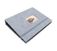 3in Photo Album,Each Small Album Holds 208 Photos,Cotton Hemp Woven Shell,for Christmas, Vacation, Memories, Weddings, Holidays(8 Per Page) (Blue)