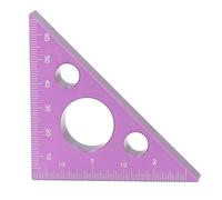 3in Right Angle Measure Ruler Aluminum Alloy Triangle Square Carpenter Woodworking (Purple)