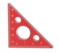 3in Right Angle Measure Ruler, Thick Aluminum Alloy 45 and 90 Degree Angle Ruler, Triangle Square Ruler with Clear Scale for Woodworking and DIY Projects (Red)