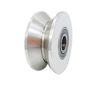 3in V Groove Wheel Stainless Steel Rolling Gate Wheels Slide Gate Wheel Heavy Duty Pulley V Track Roller with Double Bearings Rigid Caster Sliding Door Rollers Replacement