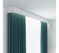 3in1 Ceiling Curtain Rod Cover Box - 140cm Shower Curtain Track with Dual Smooth Glide Rails - Perfect for Home Decor, Interior Design & Elegant Drapery Solutions