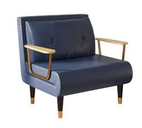 3in1 Convertible Folding Sofa BedNordic Luxury Fabric Guest Bed with 6Level Adjustable Backrest Gold Metal LegsStylish Sofa Chair for Living Room Apartment Office (Blue 190x100x30cm)