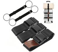 3in1 Cross Luggage Straps with 2Pcs Add a Bag Luggage Straps (Black)
