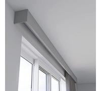 3in1 Curtain Rod with Light Belt & Valance WallMounted for Living Room/Bedroom Divider Customizable Length Grey 350cmStylish & Functional Home Decor