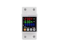 3IN1 Display Din Rail Adjustable Over Protector Relay Over Current Protection Kwh 230V 63A 1Pcs (Colourful)