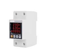 3IN1 Display Din Rail Adjustable Over Under Voltage Surge Protector Relay Over Current Protection Kwh Power Meter 230V 63A