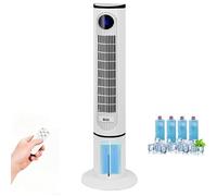 3in1 Evaporative Portable Mobile Air Cooler with Remote, 4.5 L Tower Cooling Fan, 3 Speeds & 2 Modes, 12H Timer, 80°Oscillation, LED Display, 4 Ice Packs, for Home & Office