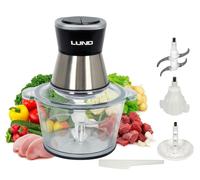 3In1 Food Chopper Set Mixer Whisk Kitchen Chopper 2L Glass Bowl