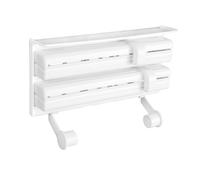 3in1 Kitchen for Aluminium Foil Fresh Film Kitchen Roll Holder Dispenser White