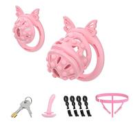 3IN1 Male Detachable Chastity Cage Large Cock Cage - Lightweight Double Lock Soft Nail Chastity Device Sex Toy with 4 Silicone Rings, Male Chastity Belt BDSM Sex Toys for Men