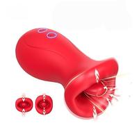 3IN1 Mouth Shaped Sucking Vibrator,10 Tongue Licking 3 Sucking Nipples Clit Sucker,G Spot Vibrators Clitoral Stimulator Sex Toys