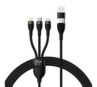 3in1 USB cable Baseus Flash Series 2, USB-C + micro USB + Lightning, 100W, 1.2m (black)