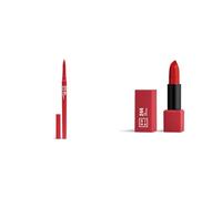 3INA MAKEUP - The Automatic Lip Pencil 244 + The Lipstick 244- Red Lip Liner Waterproof + Red Lipstick with Vitamin E & Shea Butter to Nourish the Lips - Vegan - Cruelty Free