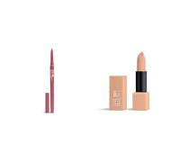 3INA MAKEUP - The Automatic Lip Pencil 503 + The Lipstick 501- Nude Waterproof Lip Liner + Cream Lipstick with Vitamin E & Shea Butter - Matte Finish and Creamy Texture - Vegan - Cruelty Free