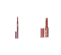 3INA MAKEUP - The Automatic Lip Pencil 565 + The Color Lip Glow 504 - Medium brown red Waterproof Lip Liner + Nude Colour Lip Balm with Shea Butter - Vegan - Cruelty Free