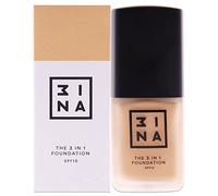 3INA MAKEUP - Vegan - Cruelty Free - The 3 in 1 Foundation 210 - Nude yellow - Primes and Conceals - Medium-High Coverage Foundation - SPF15 - Matte Finish - Long Lasting & Hydrating Formula