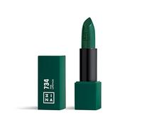 3INA MAKEUP - The Lipstick 734- Green Lipstick with Vitamin E & Shea Butter to Nourish the Lips - Long Lasting Lip Colour with Matte Finish and Creamy Texture - Vegan - Cruelty Free