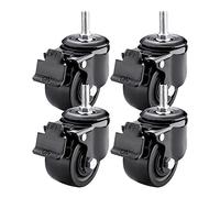 3Inch Black Swivel Caster Wheels with Brake M12 Low Profile PP 75mm HeavyDuty Replacement Wheels for Furniture Equipment & Cart Smooth Rolling Durable Design