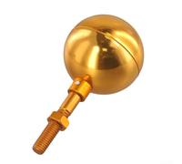 3inch Flagpole Ball Topper Ornament Anodized Aluminum Finish Weatherproof Top Replacement Fit Standard Flag Poles Pulley Truck Solar Lights(Gold)