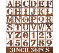 3inch Letter Stencils - 36pcs Reusable & Flexible Letter & Number Stencils for Painting on Wood, Wall, Porch, Fabric