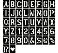 3Inch Letter Stencils Symbol Numbers Craft Stencils 42Pcs Reusable Alphabet Templates Interlocking Stencil Kit for Painting on Wood Fabric Rock Sign DIY Art Projects (Alphabet & Numbers & Symbols)
