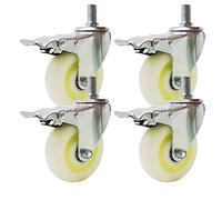 3Inch M16 Threaded Industrial Caster Wheels Heavy Duty Locking Nylon Furniture CastersWorkbench Wheels with Brake 60/100mm Shaft for Optimal Mobility