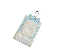 3Inch Photo Card Holder Clear Acrylics Case with Beads Chain Photo Sleeves Water Resistant Protector Transparent Glitter Card Holder