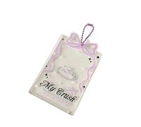 3Inch Photo Card Holder Clear Acrylics Case with Beads Chain Photo Sleeves Water Resistant Protector Transparent Glitter Card Holder