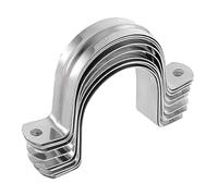 3inch Two Hole Strap U Bracket Stainless Steel Tube Strap Tension Clip Assortment Kit Heavy Duty Rigid Pipe Strap Clamp for The Inner Diameter of Water Pipe is 3inch 6Pcs (90mm)