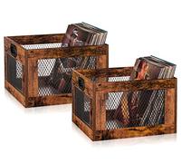 3IngSeagulls 2 Pack Albums Storage for Vinyl Records, Durable and Reliable Record Crates for Vinyl, Lp Record Storage Boxes Cube Record Holder Organizers,Easy to Assemble……