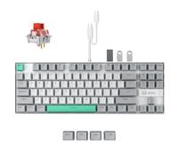 3inuS 5-in-1 Mechanical Gaming Keyboard with USB 3.0 Hub, 87-Key RGB Backlit Wired Keyboard with Hot-Swappable Red Switches, 5Gbps Data Transfer for Mac, Desktop, Laptop