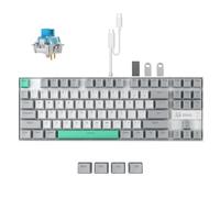 3inuS Mechanical Keyboard with USB-C Hub for MacBook and iMac, 87-Key REG Backlit Wired Gaming Keyboard with HDMI and USB-C Ports.Office and Home Keyboard Hub with Tactile Blue Switches.