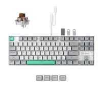 3inuS Mechanical Keyboard with USB-C Hub for MacBook and iMac, 87-Key REG Backlit Wired Gaming Keyboard with HDMI and USB-C Ports.Office and Home Keyboard Hub with Tactile Brown Switches.