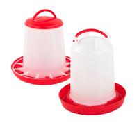 (3kg / 3L Chicken Feeder & Drinker) KCT Plastic Chicken Feeder Drinker Portable Automatic Poultry Food Trough Coop Bird Water Dispenser