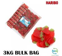 3KG BULK BAG - HARIBO GIANT STRAWBS Sweets RETRO Strawberry WEDDING Favours GIFT PICK N MIX