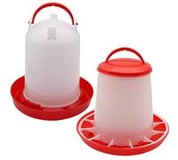 3Kg Chicken Feeder and 3 Liter Poultry Drinker, Farm Coop Hen Feeding Waterer for Chicks Quail Goose Ducks