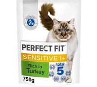 3Kg Perfect Fit Advanced Nutrition Sensitive Adult Dry Cat Food Turkey 4X750G