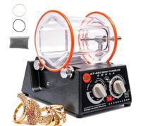 3KG Rotary Tumbler Jewelry Polisher, Variable Speed Rock Tumbler with Timer | 3KG Capacity Stone Polishing Machine, 0-60min Timer, 4 Speeds, Auto-Reverse, 60W Motor, for Gold/Silver/Coins, 23x18x10cm