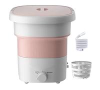 3KG Small Washing Machine Mini Foldable Laundry Machine with Spin Drying, Portable Washer Machine with Blu Ray for Baby Clothes, Short Sleeve - Gift Choice (Color : Pink)