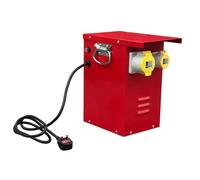 3kVA Portable Vented Site Transformer 110V, Heavy Duty Portable Isolation Heater Transformer, 32A and 16A Twin Socket Outlets Steel Case for Construction and Industrial Use