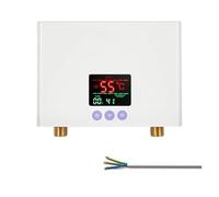 3KW Mini Electric Tankless Water Heater Instant Water Heater Wall Mounted 3 Level Temperature Adjustment Remote Control(Light Yellow)