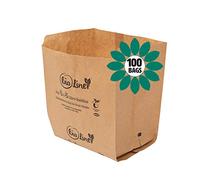 3L & 5L - 100 x Paper - Compostable Brown Caddy Food Waste Bin Liners/Bin Bags